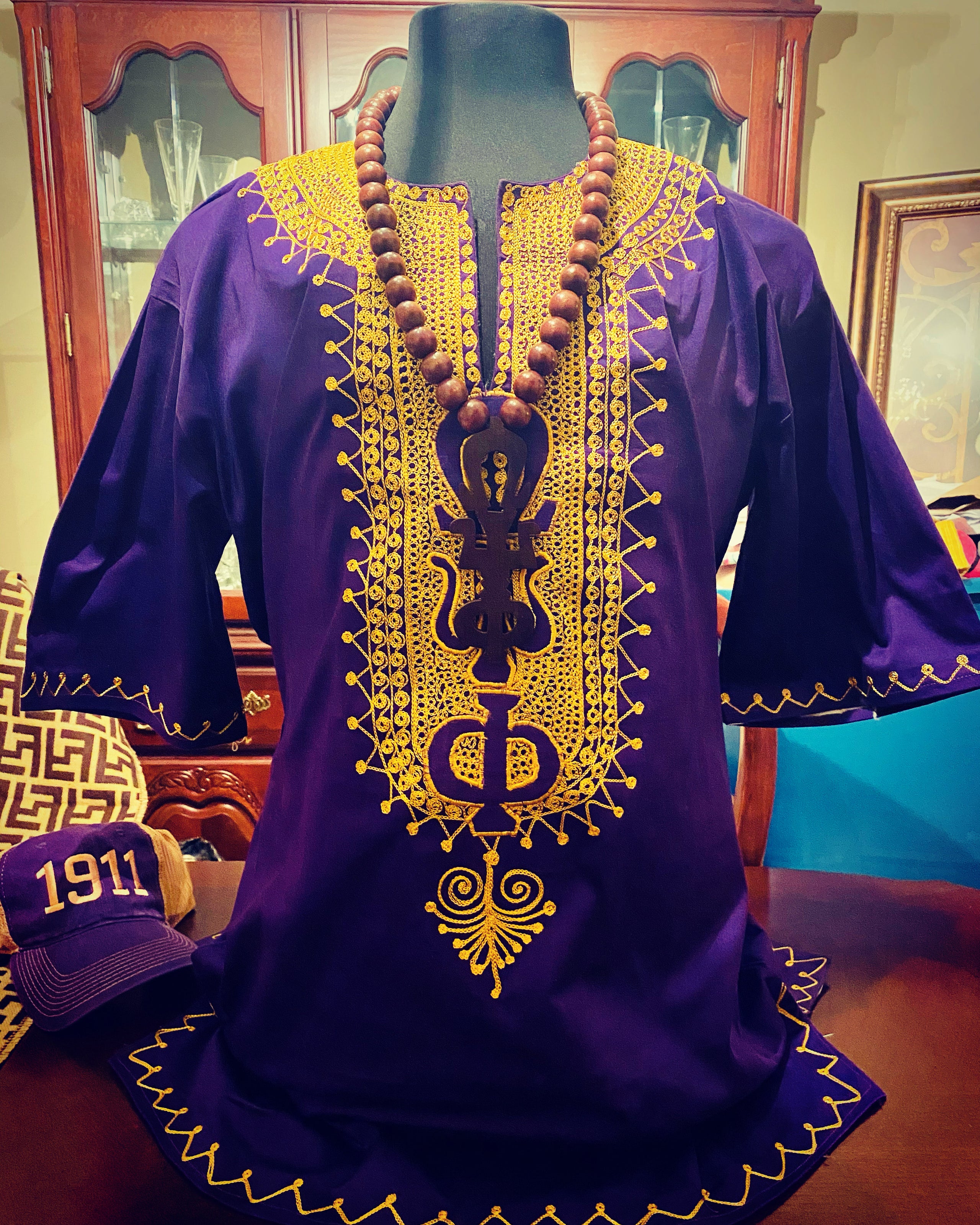 Omega Psi Phi Embroidered Traditional Dashiki YENE CULTURAL PRODUCTS